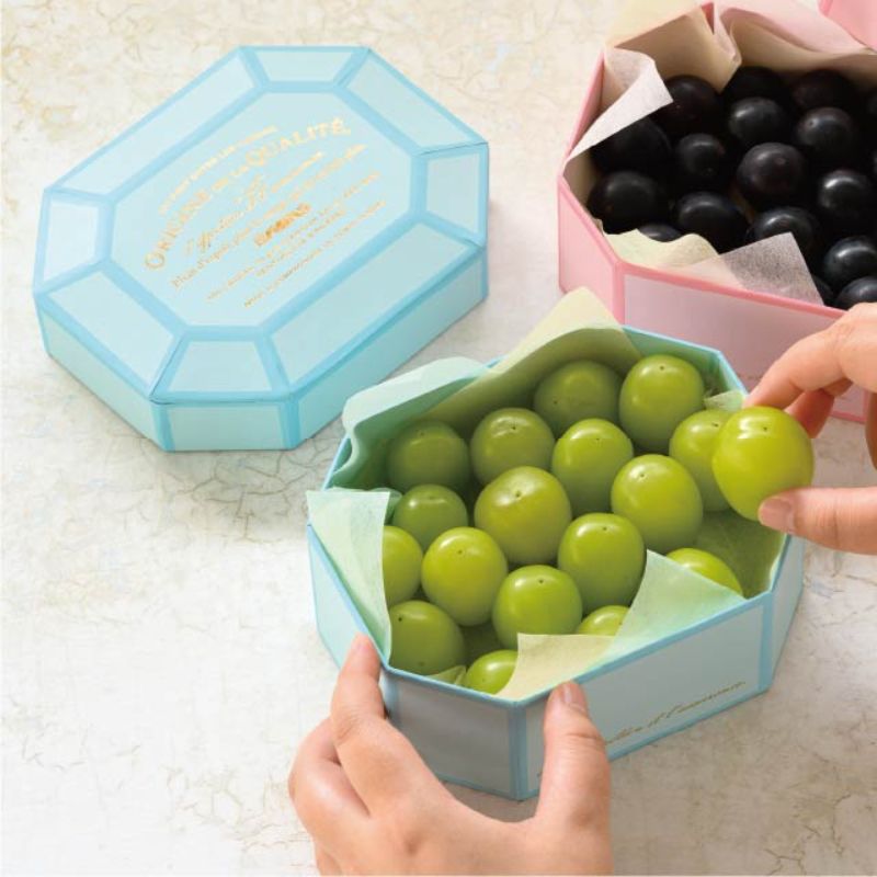 ヘッズ ギフトボックス ビジュー貼箱 ブルー-S(6個)