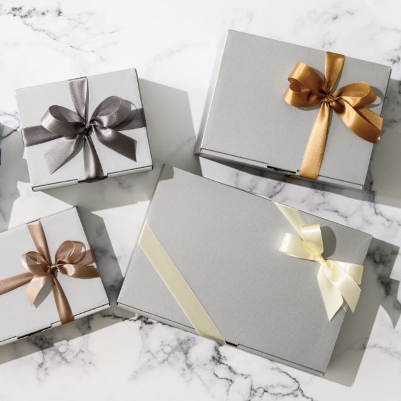 ギフト箱 無地シルバーグレーギフトボックス-2(10枚) ヘッズ