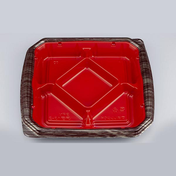 弁当容器 BFN味音(みおん)13-2 銀木赤本体 シーピー化成