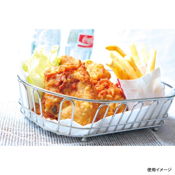 洋食卓上用品 18-8 カトラリーワイヤーバスケット 小判特大型 トーダイ