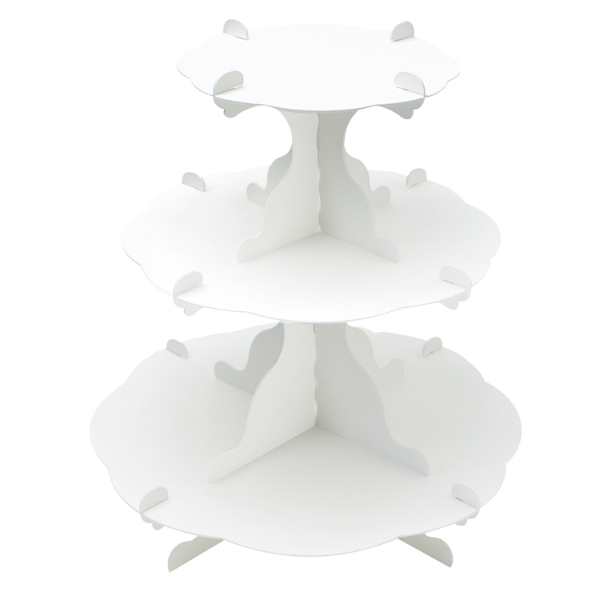陳列備品 組立式3段テーブル ホワイト 1セット(3種各1個) ササガワ