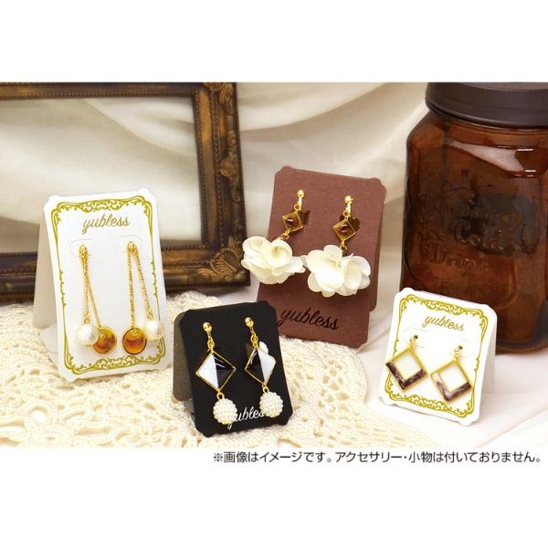 陳列備品 立体ピアス・イヤリング専用台紙 ホワイト L 12枚袋入 ササガワ