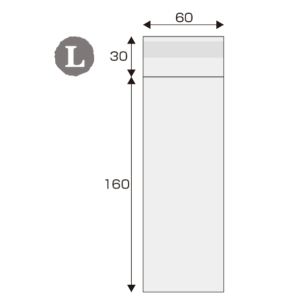 陳列備品 テープ付き透明袋 L 60×160 ササガワ