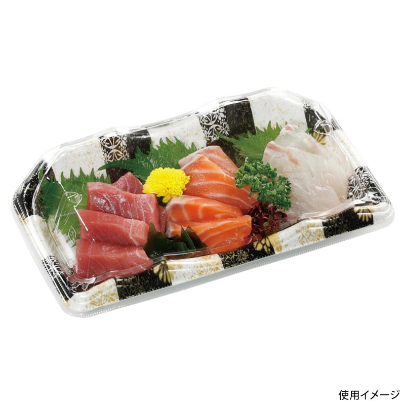 刺身容器 豊山24-14 本体 市松花黒金 エフピコ