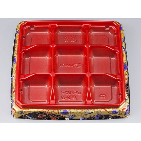 弁当容器 シーピー化成 BFハカマ膳9-2こづち赤本体(N)