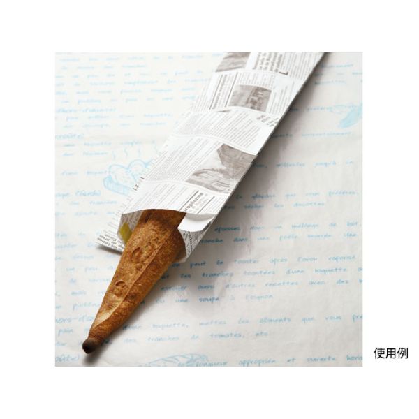 バケット袋 フランスパン紙袋ヨーロピアン柄(白)No.171(中) 大阪ポリエチレン販売