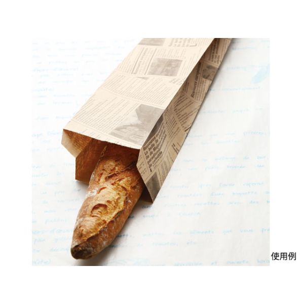 バケット袋 フランスパン紙袋ヨーロピアン柄(茶)No.95(小) 大阪ポリエチレン販売