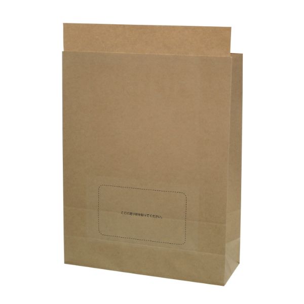 紙製発送資材 宅配袋 L 撥水 貼付位置入 未晒 バラ出荷 HEIKO(シモジマ)