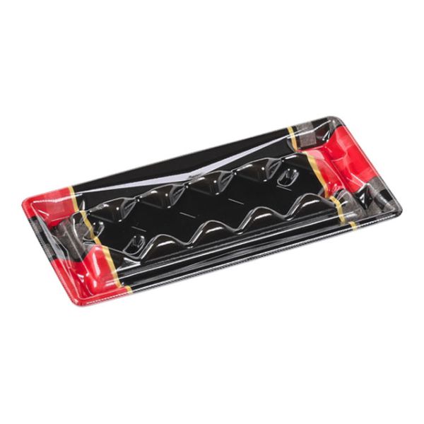 寿司容器 エフピコ Sステージ1-5枠盛 本体 格子紋赤