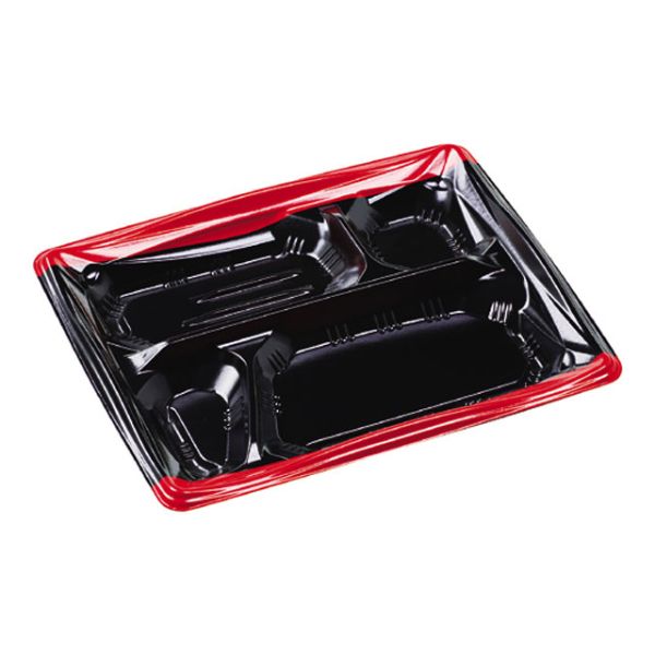 HS彩膳24-20-4 本体 フチ赤黒