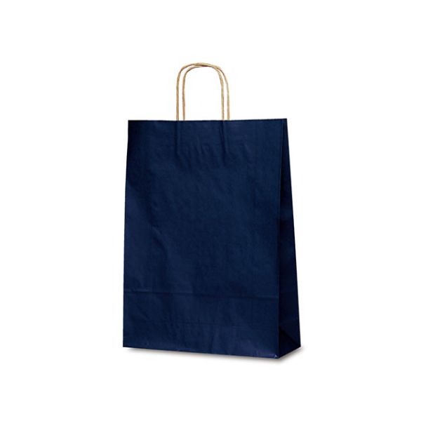 紙手提袋 1874 自動紐手提袋 Tー8 カラー(紺) ベルベ