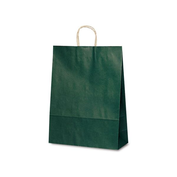 紙手提袋 1448 自動紐手提袋 T-12 カラー(緑) ベルベ