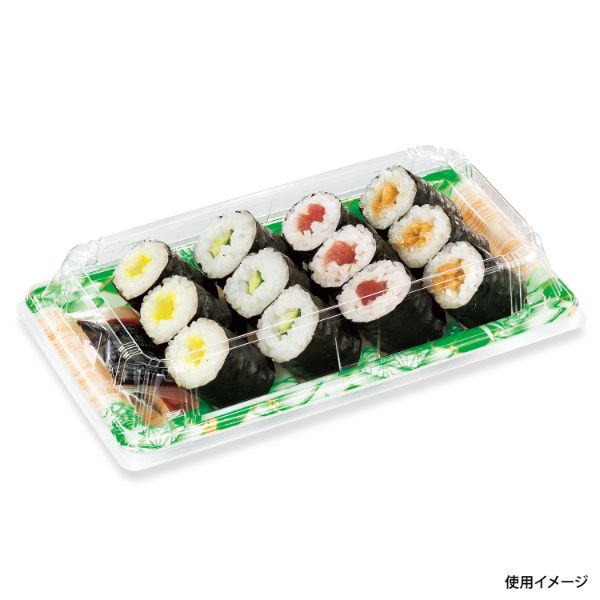 寿司容器 SF和角巻段19-10花板緑本体 シーピー化成