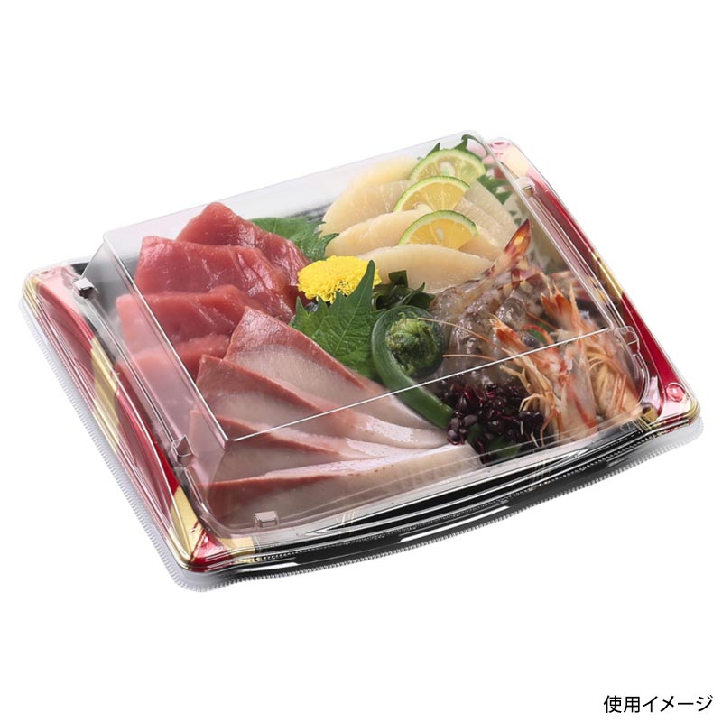 刺身容器 竹皿20-17 本体 はけ嵐赤 エフピコ