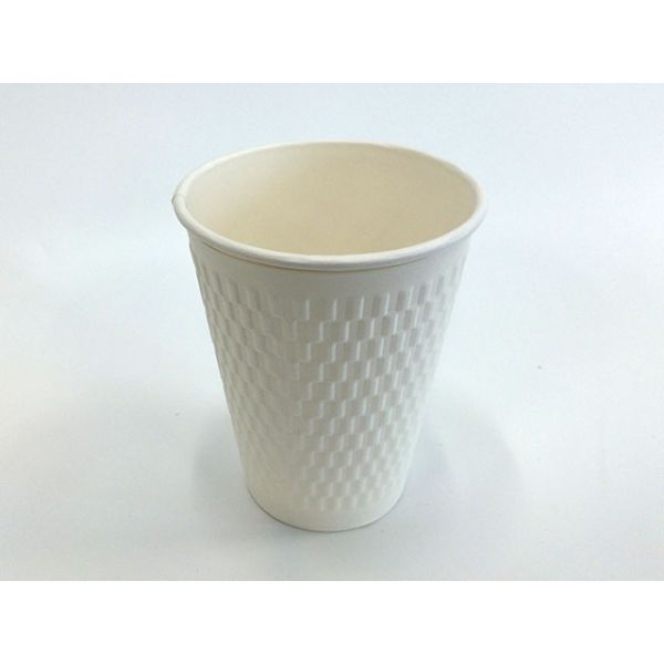 紙コップ エンボススリーブカップ ホワイト 400mL KMW-360 ケーピープラテック