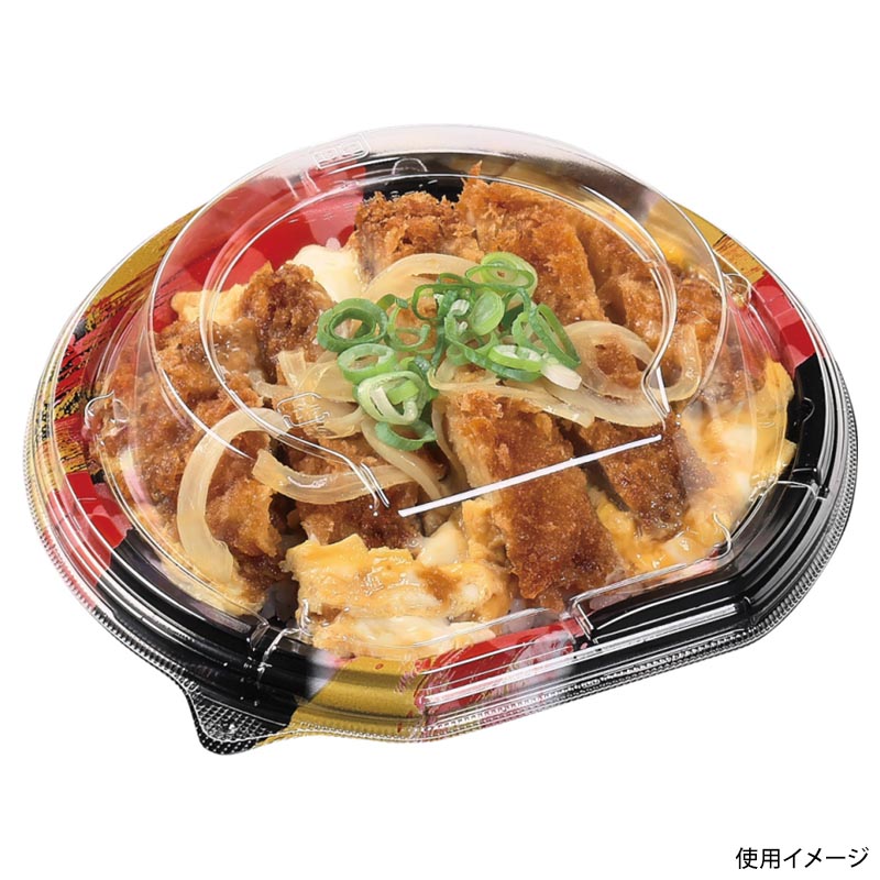 どんぶり容器 MSD半月丼 18-17(40) 風雷赤 エフピコ
