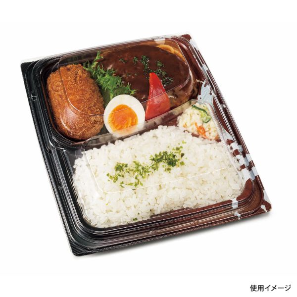 弁当容器 バイオ 枠の内 グリル80-5B Kソース茶 リスパック