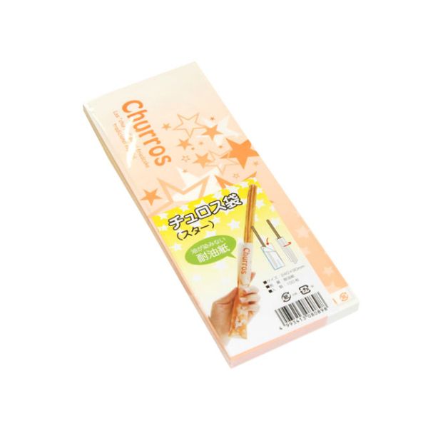 スナック・軽食袋 アオトプラス 耐油紙チュロス袋スター