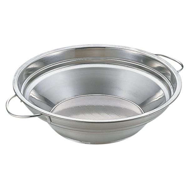 中華・蒸し器・揚げ物用品 UK 段付油こし(両手ハンドル)20-22cm