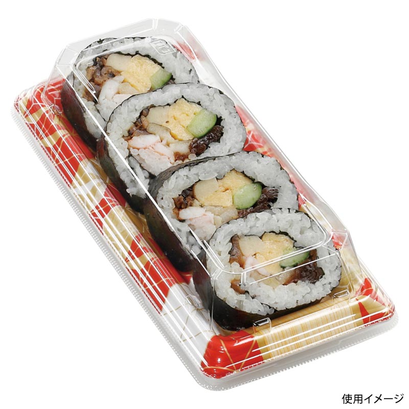 寿司容器 元助21-9太巻 本体 あさぎ赤 エフピコ