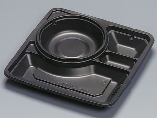 弁当容器 フルレンジLA-227-5H 黒 福助工業 | テイクアウト容器の通販