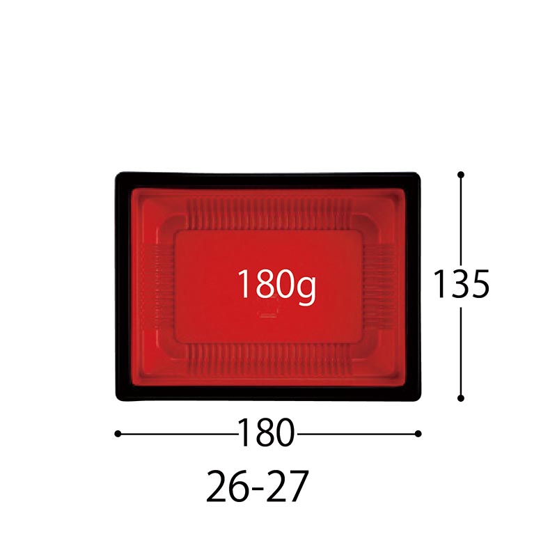 弁当容器 CT WF-26-27 赤黒-BK 身L 中央化学