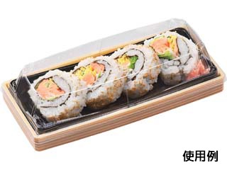 弁当容器 WUS-M1 本体 ベージュ柾目黒 エフピコ