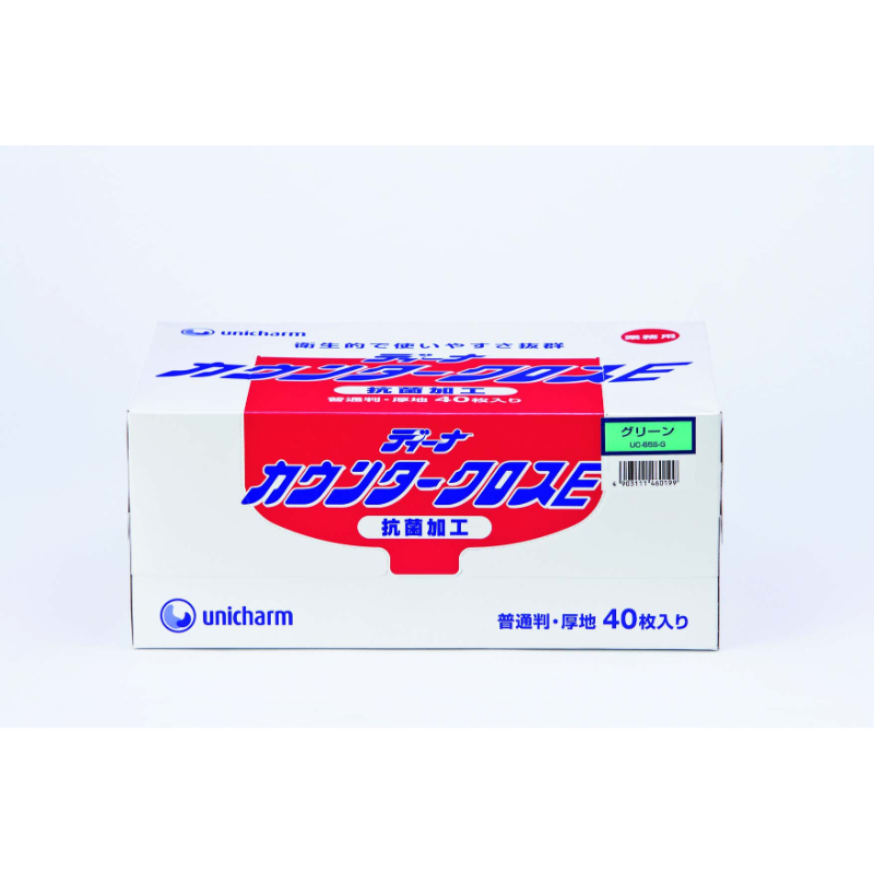 衛生資材 GディーナカウンタークロスE普通判厚地グリーン 40枚入 ユニ・チャーム