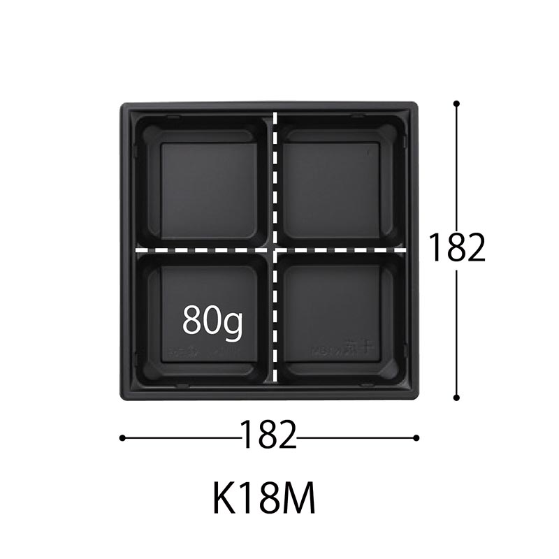 弁当容器 CT 千歳 K18M 赤-BK 身 中央化学