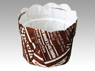ケーキカップ フラワーポットφ55JP 英字パントン茶 平野紙器