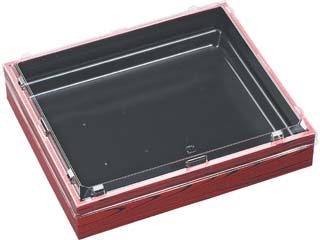 弁当容器 WPS-角255-220透明蓋付 赤焼板目黒 エフピコ