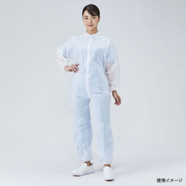 ディスポ白衣 ジャンプスーツ ホワイト M メディテックジャパン