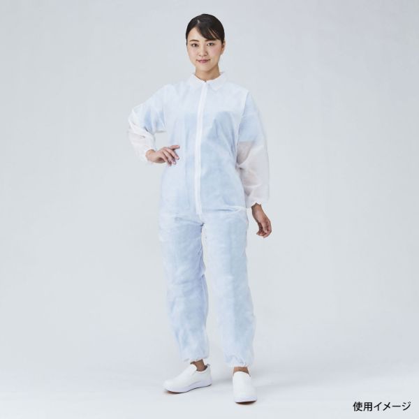 ディスポ白衣 ジャンプスーツ ホワイト LL メディテックジャパン