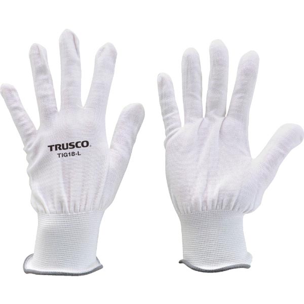 インナー手袋 TRUSCO 超薄手 ノンコートインナー手袋 18ゲージ M