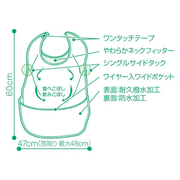 【介護/医療】食事用エプロン PH 食事用エプロン ポケット付STブルー 1枚入 オオサキメディカル