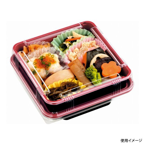 弁当容器 CT 2段幕の内 下 赤-BK 身 中央化学