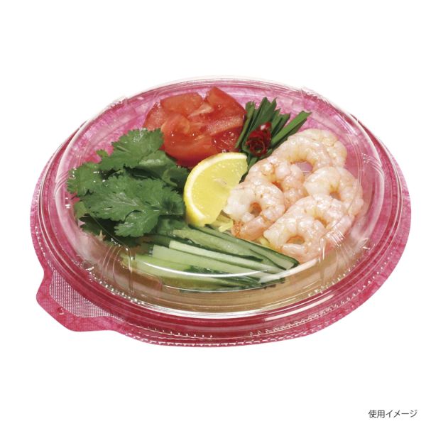 麺・スープ容器 デンカポリマー TPライトボウル-195本体E 和紙赤