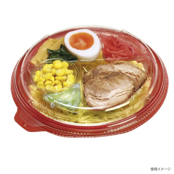 麺・スープ容器 デンカポリマー TPライトボウル-195本体E 赤