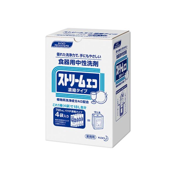 食器用洗剤 ストリームエコ 濃縮タイプ750mL 4袋入 花王