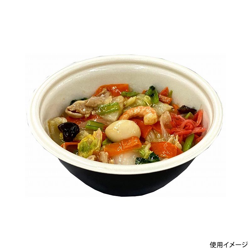 麺容器 TP めん鉢 M20 IV-黒 身 中央化学