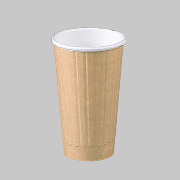 紙コップ 12オンスDWカップ(クラフト)(90口径)(PLAラミ)