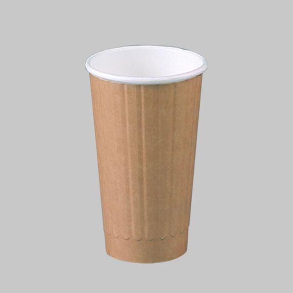 紙コップ 12オンスDWカップ(未晒クラフト)(90口径)(PLAラミ)