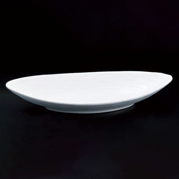メラミン食器 M11-215 笹皿(中) 白 マイン