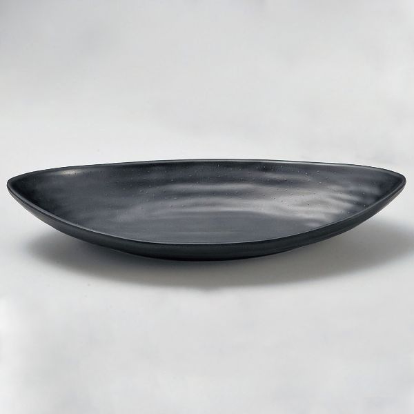 メラミン食器 M11-226 笹皿(小) 黒 マイン