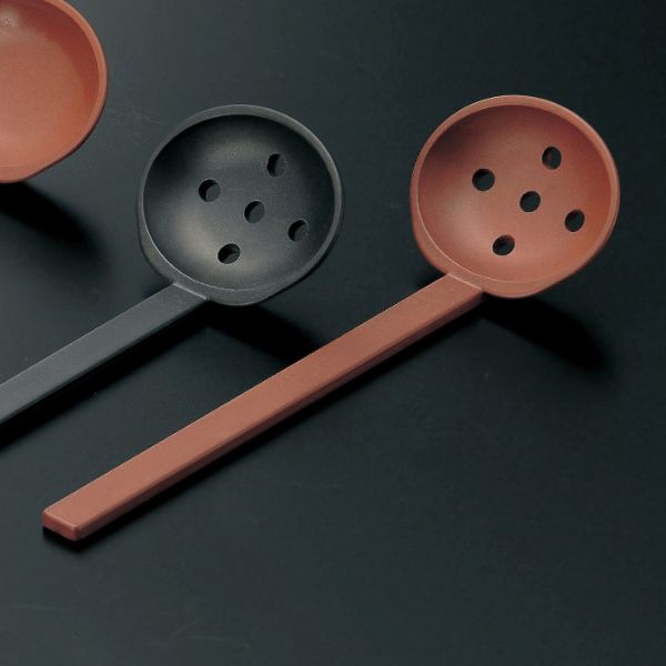 杓子・しゃもじ M11-200 田舎杓子 茶 (穴あき) マイン