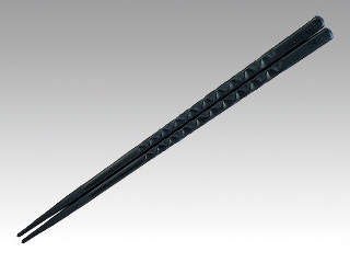 PBT亀甲箸 黒 24cm 10膳入