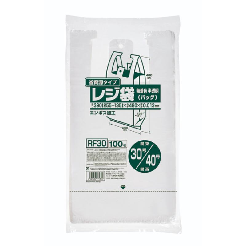 持ち帰り袋 RF30 レジ袋省資源半透明100枚 ジャパックス
