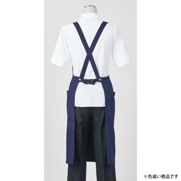 胸当てエプロン エプロン 兼用 ワイン/グレー ヒモ収納仕様 フリーサイズ 住商モンブラン