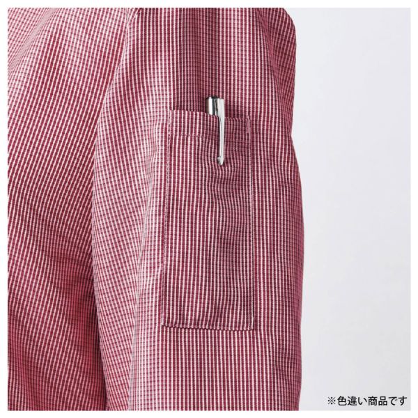 シャツ 兼用 7分袖 ブルーチェック/白 S 住商モンブラン