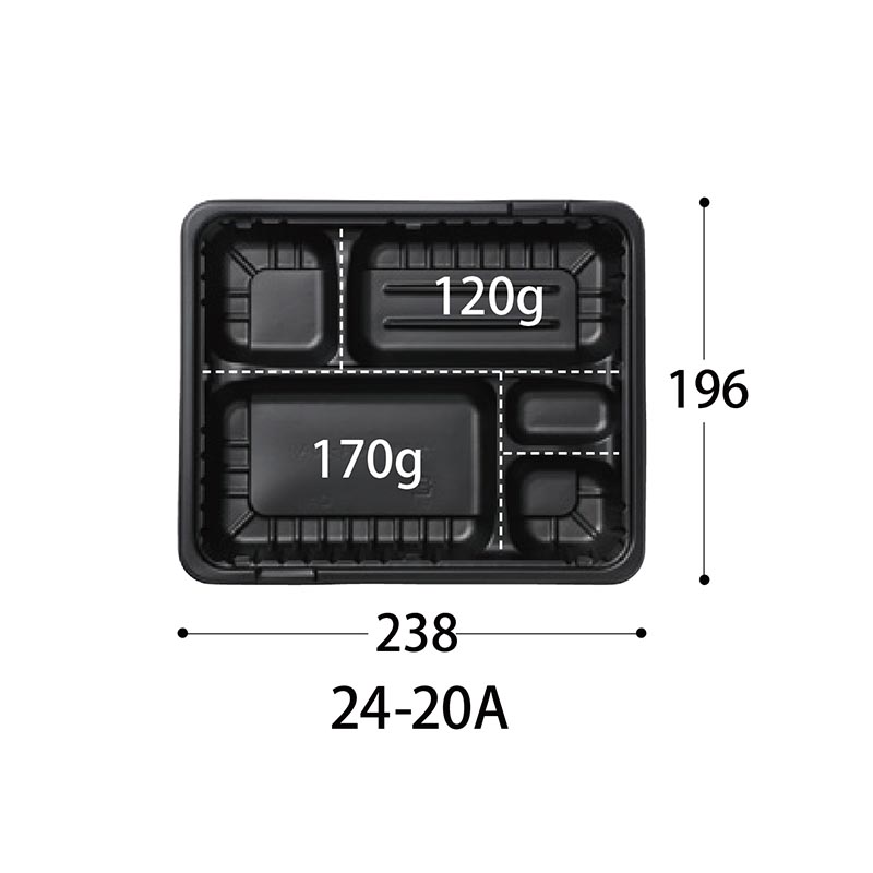 CTガチ弁Ｌ ＩＫ24-20Ａ ＢＫ 身 使い捨て 弁当容器 （本体のみ